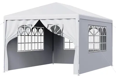 Image de Toile de protection pour pavillon, imperméable, avec protection UV, de couleur blanche, dimensions 3x4 mètres