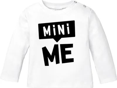 Produktbild von Baby Langarmshirt Mini-Me Babyshirt Jungen Mädchen Shirt Baumwolle Moonworks® weiß 56/62 (1-3 Monate)