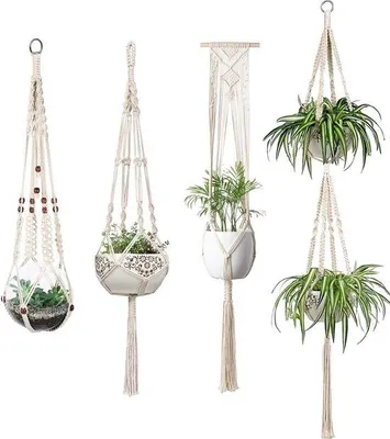 Productafbeelding van Famanu plantenhangers van macramé - voor binnenshuis