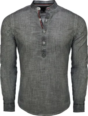 Produktbild von Brandneu Designer Fischerhemd mit Leinen CARISMA Dunkelgrau CRM8464 XXL