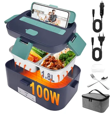 Elektrische Lunchbox 100W, 1,8L, 3-in-1 (12V/24V/220V), Edelstahl