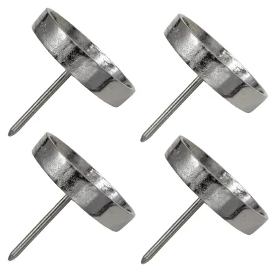 Produktbild von Kerzenhalter aus Metall Silber 4 Stück D=7,5 cm für Adventskerzen und Stumpenkerzen im 4er Set