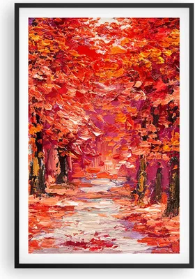 Produktbild von Gerahmtes Poster - Schwarzer Rahmen - Herbst Park Allee - 61x91,5 cm - Wand Bild - Wanddeko - Wandbilder - Kunstposter - Wandposter - Bilderrahmen - Bilder - Kunstdruck - Wandbild - P2BPA61x91-4292
