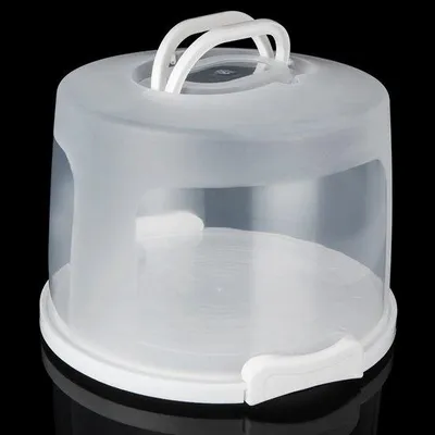 Immagine prodotto di Contenitore portatile in plastica PP - Ermetico - Contenitore grande per torte - Trasportabile a mano - 30 x 26 x 18 cm