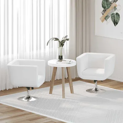 Zdjęcie produktu dla vidaXL Krzesło barowe 2 szt. Biała imitacja skóry