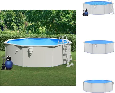 Produktbild von vidaXL Pool mit Sandfilterpumpe und Leiter 460x120 cm -  Pools