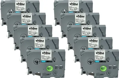 Produktbild von vhbw 10x Schriftband-Kassette Ersatz für Brother TZE-231, TZ-231 für Etiketten-Drucker 8m x 12mm Schwarz auf Weiß