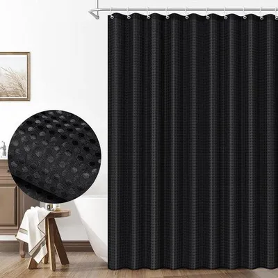 Obrázek produktu pro Stylový sprchový závěs Unyqoos® s vaflovým vzorem a vodoodpudivou polyesterovou tkaninou, 180 x 180 cm