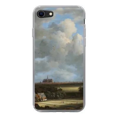 Produktbild von MuchoWow® Handyhülle Schutzhülle Hülle für iPhone 7 Ansicht von Haarlem mit Tribüne - Gemälde von Jacob van Ruisdael Silikon Softcase Handy Hülle - Kartenhalter
