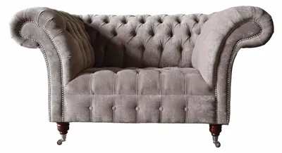 Produktbild von Chesterfield Sofa Couch 1 Sitzer Luxus Textil Stoff Couchen Polster Neu