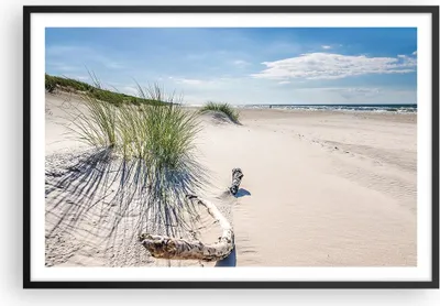 Produktbild von Gerahmtes Poster - Schwarzer Rahmen - Mrzezyno Strand Meer - 91,5x61 cm - Wand Bild - Wanddeko - Wandbilder - Kunstposter - Wandposter - Bilderrahmen - Bilder - Kunstdruck - Wandbild - P2BAA91x61-4281