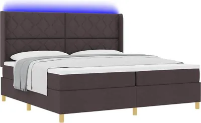 Immagine prodotto di Letto a molle con materasso Marrone 200 x 200 cm Tessuto
