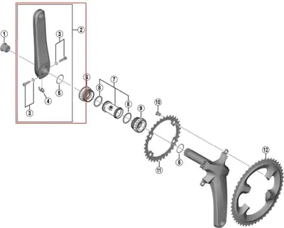 Zdjęcie produktu dla Shimano, akcesoria do korby, ULTEGRA, FC-R8000, lewe ramię korby, 172,5 mm...