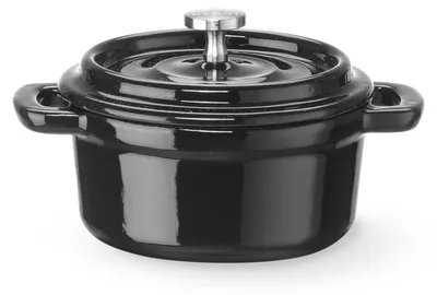 Produktbild von Emaillierter Gusseisentopf, 0,27L, Schwarz, 130x100x(H)48mm