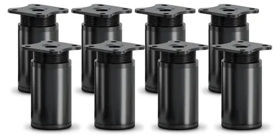 Obrázok produktu pre Nastaviteľné nožičky na nábytok, sada 8 kusov, výška 60 mm, čierna farba
