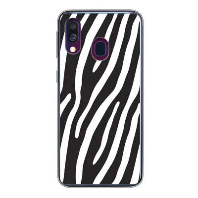 Produktbild von MuchoWow® Handyhülle Schutzhülle Hülle für Samsung Galaxy A40 Tiere - Zebradruck - Schwarz Silikon Softcase Handy Hülle - Handy-Tasche