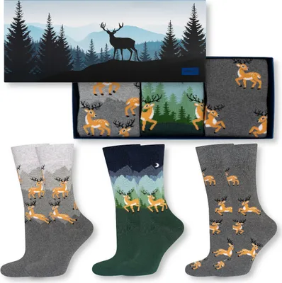 Produktbild von 3 Paar Herren-Baumwollsocken HIRSCH, Größe 40-45, von SOXO, ein Geburtstagsgeschenk für einen Mann
