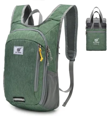 Productafbeelding van Opvouwbare rugzak, 15 liter, ultralicht, waterdicht, groene wandelrugzak