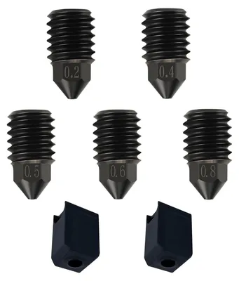 Gehärtete Stahldüsen 5er-Set 0,2–0,8 mm für 3D-Drucker