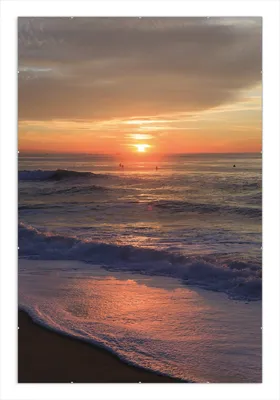 Produktbild von Wallario Wandbild Sonne über dem Meer, Größe: 61 x 91,5 cm, Poster mit rahmenlosen Bildhalter