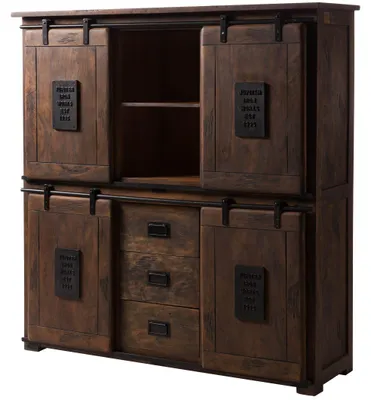 Produktbild von MASSIVMOEBEL24 Highboard Mango 150x45x160 braun lackiert RAILWAY #425