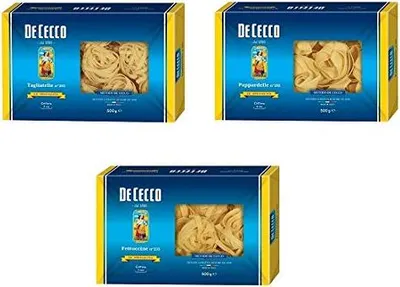 Produktbild von Testpaket Pasta De Cecco Italienisch Tagliatelle-Fettuccine-Pappardelle Nudeln 3x 500g