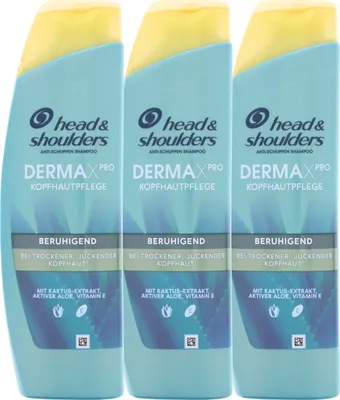 Produktbild von 3 x Head & Shoulders DermaXPro Beruhigend Anti Schuppen Shampoo je 250ml bei trockener Kopfhaut