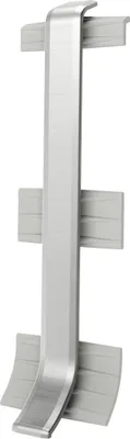 Obrázok produktu pre Spojka VILO pre podlahovú lištu LINELA – vodovzdorné PVC – perfektné farebné zladenie – 2 kusy – 55 x 20 mm – strieborná