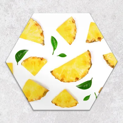 Produktbild von Glas-Herdabdeckplatten Glaskeramikkochfeld-Abdeckung Spritzschutz Glas hexagon 40 cm Fruchtananas