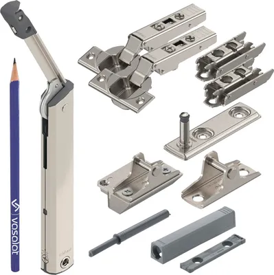 Produktbild von Blum Aventos HK-XS 20K1501T Kraftspeicher Set 12-tlg., Klappenbeschlag mit Tip On und Clip Top Scharniere für Holz- und Alufronten