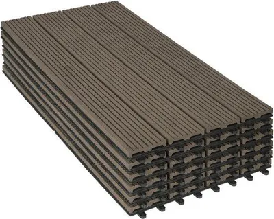 Image de Lot de dalles en pierre, 6 pièces, résistantes aux intempéries et stables, dalles de jardin, 30 x 60 x 2 cm, marron clair