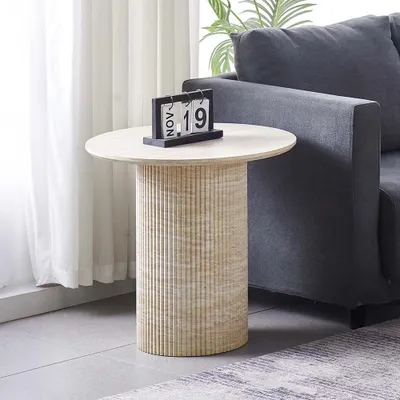 Produktbild von Milton & Oldbrook Beistelltisch Ø 55 cm Geneva Travertinlook
