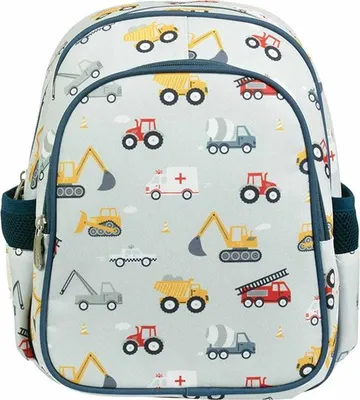 Immagine prodotto di A Little Lovely Company A Little Lovely Company - Zaino / Kinderrucksack mit isolierter Fronttasche: Veicoli, Auto