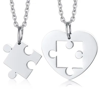 Produktbild von Herz Puzzle Kette für 2: Pärchen Halskette