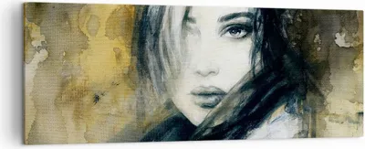 Produktbild von Bild auf Leinwand - Leinwandbild - Frau Gesicht Lippen - 140x50cm - Wand Bild - Wanddeko - Leinwanddruck - Bilder - Kunstdruck - Wanddekoration - Leinwand bilder - Wandkunst - AB140x50-4053