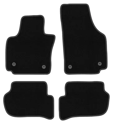 Produktbild von Velours-Fußmatten für Seat Toledo III 2004-2012 (Minivan) – 4-tlg, Schwarz, passgenau – Wielganizator BASIC