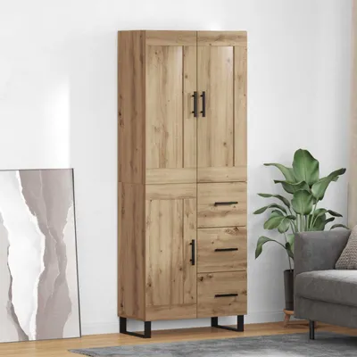 Image de vidaXL Highboard 2 pcs Chêne Artisan 69,5 x 34 x 180 cm Matériau dérivé du bois