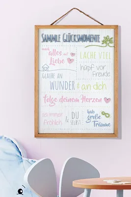 Produktbild von GILDE Schild, rechteckig, "Glücksmomente", Spruch, MDF, naturfarben, weiß, , L. 2 cm, B. 28 cm, H. 38 cm 51244