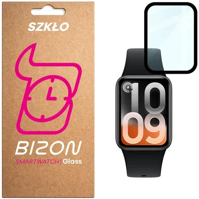 Produktbild von Hybrides Glas für Xiaomi Smart Band 10 Pro, Bizon Watch Glass Edge Hybrid, Schwarz