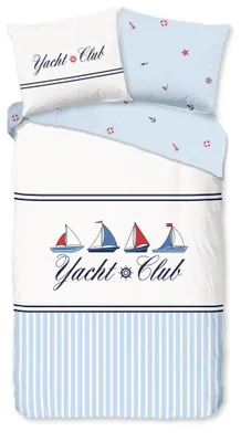 Productafbeelding van Good Morning Dekbedovertrek "Yachtclub" - Blauw - (140x220 cm) - 100% Katoen