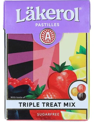 Productafbeelding van Läkerol Triple Treat Mix, suikerarme mix, groot pak, 75g