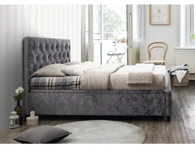 Produktbild von Luxus Schlafzimmer Bett Polster Design Luxus Doppel Hotel Betten Chesterfield