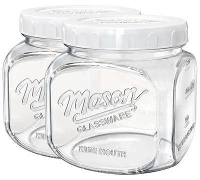 Vorratsgläser 1,5 l, 2er-Set, luftdicht, transparent, BPA-frei