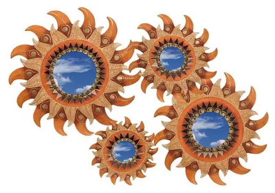 Produktbild von Deko-Spiegel SUN, 4 Größen, Wandschmuck, rund, verziert, Grösse:ca. 40 cm