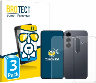Produktbild von 3x BROTECT Schutzglas für Samsung Galaxy S25 (Display+Rückseite) Schutzfolie Panzer Folie Glas Display Schutz klar
