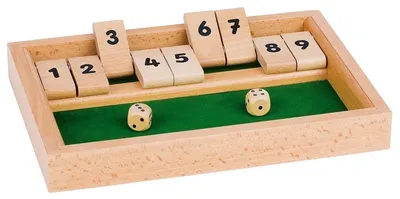 Produktbild von Shut the Box Spiel - 25,5 x 17,5 x 3,2 cm - Holz - 2 Würfel