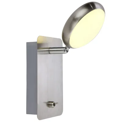 Produktbild von Brilliant LED Wandleuchte Spot Double Eisen gebürstet 5W 450lm warmweiß dreh- & schwenkbar mit Schalter