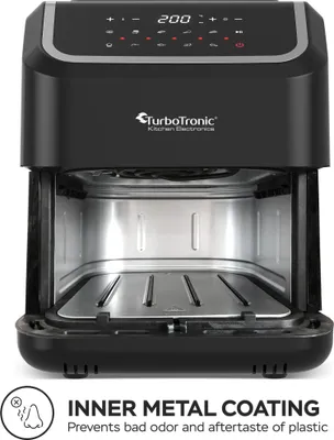 Produktbild von TurboTronic Heißluftfritteuse XL – TT-AF12 – Airfryer 5 l, 1600 W, digital, 10 Programme, Touch-Display, 100–200 °C, Silikoneinlage & Einlagegitter, Schwarz