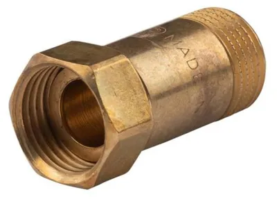 Zdjęcie produktu dla Złączka gwintowa Messing, uszczelniająca płasko, z nasadą, 1/2" AG (DN 15) - 1/2" IG (DN 15) - wersja wzmocniona