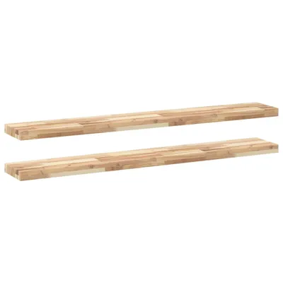 Zdjęcie produktu dla Półki ścienne, 2 szt., 140x20x4 cm, surowe lite drewno akacjowe